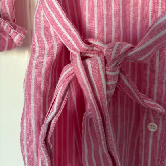 Polo by Ralph Lauren linen Pink Striped woman maxi dress - Picture 3 of 7